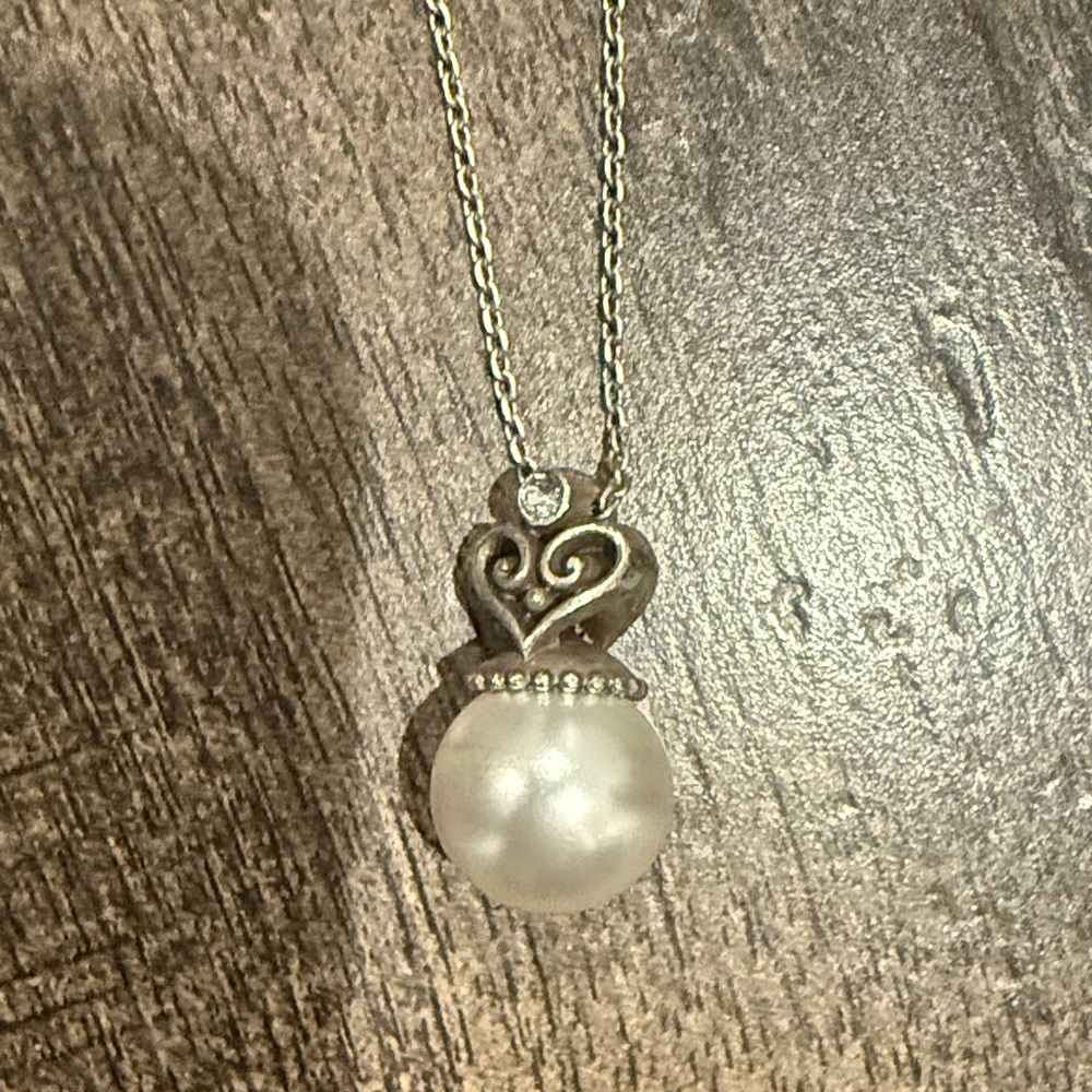 A.L.C. Silver Pearl Pendant Necklace
